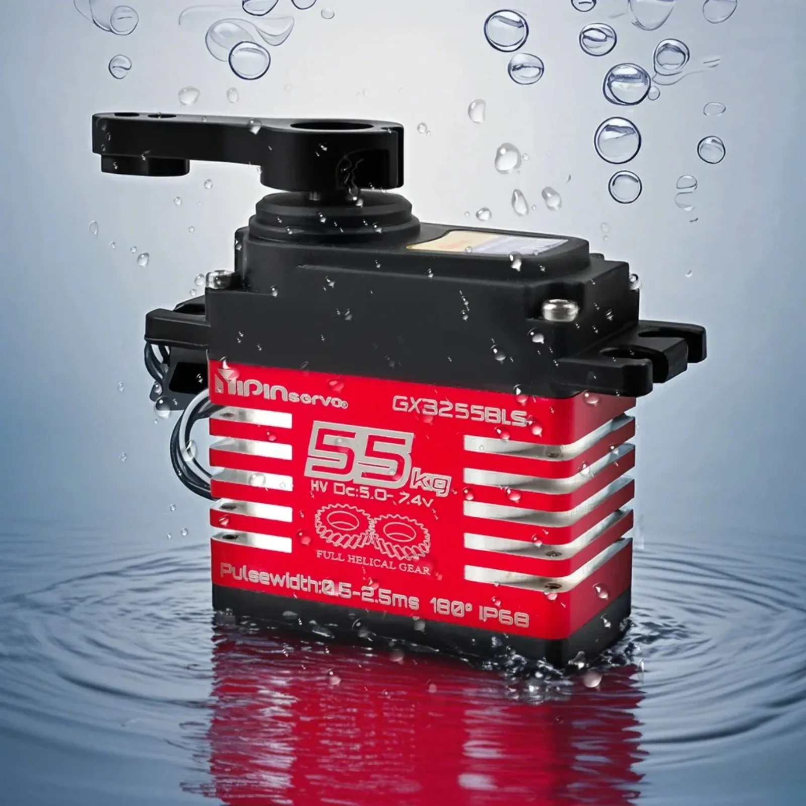 4 قطعة YP3255BLS 55 كجم طقم سيرفو بدون فرش 180/270/357/360 °   تروس فولاذية دوارة مستمرة IP68 مقاومة للماء لروبوتات RC