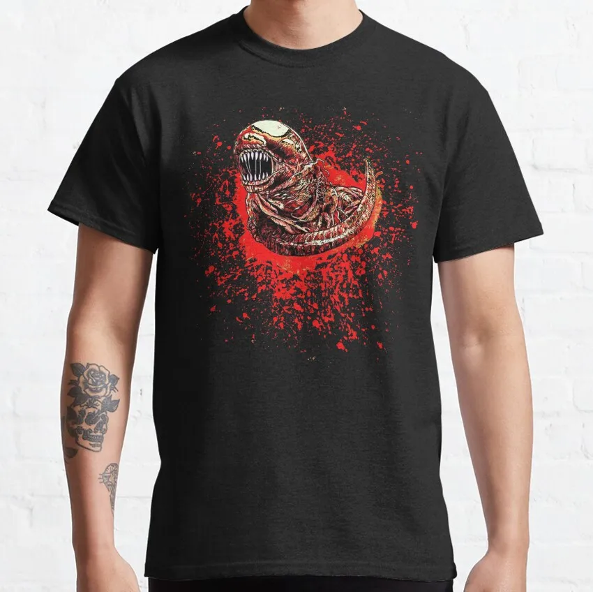 Chestburster ALIEN xenomorph horror movie aliens scary sci fi Weyland Yutani Corporation 100% cotton plus size t shirt for men