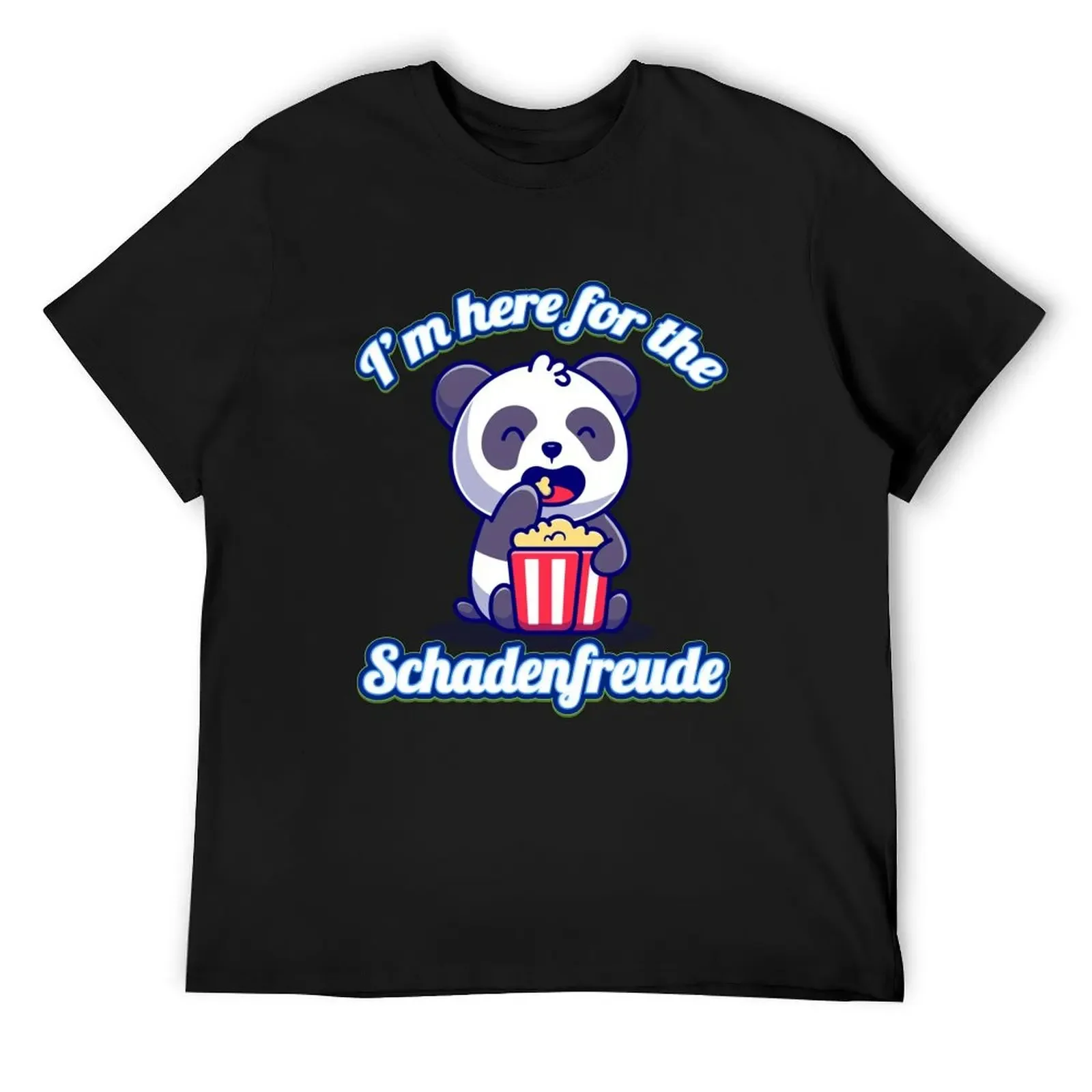 I Am Here For The Schadenfreude Funny Cute Panda Sarcastic T-Shirt graphic shirts graphic tee shirt Men's t-shirt