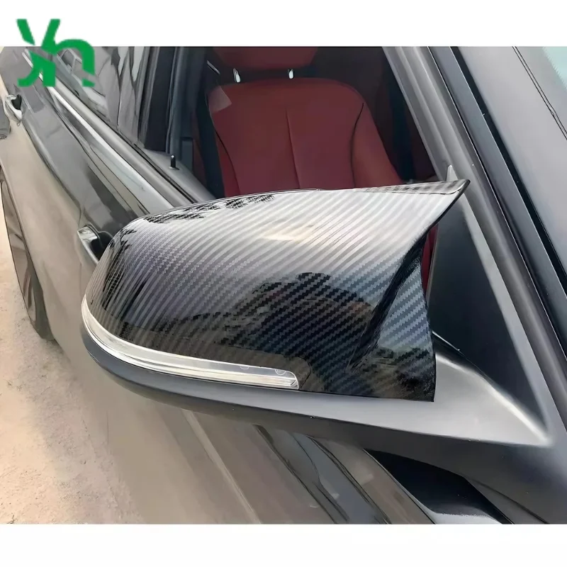 مناسبة لتويوتا لاند كروزر برادو ألياف الكربون مرآة جانبية مرآة الرؤية الخلفية غطاء مرآة الرؤية الخلفية لاصق نوع M