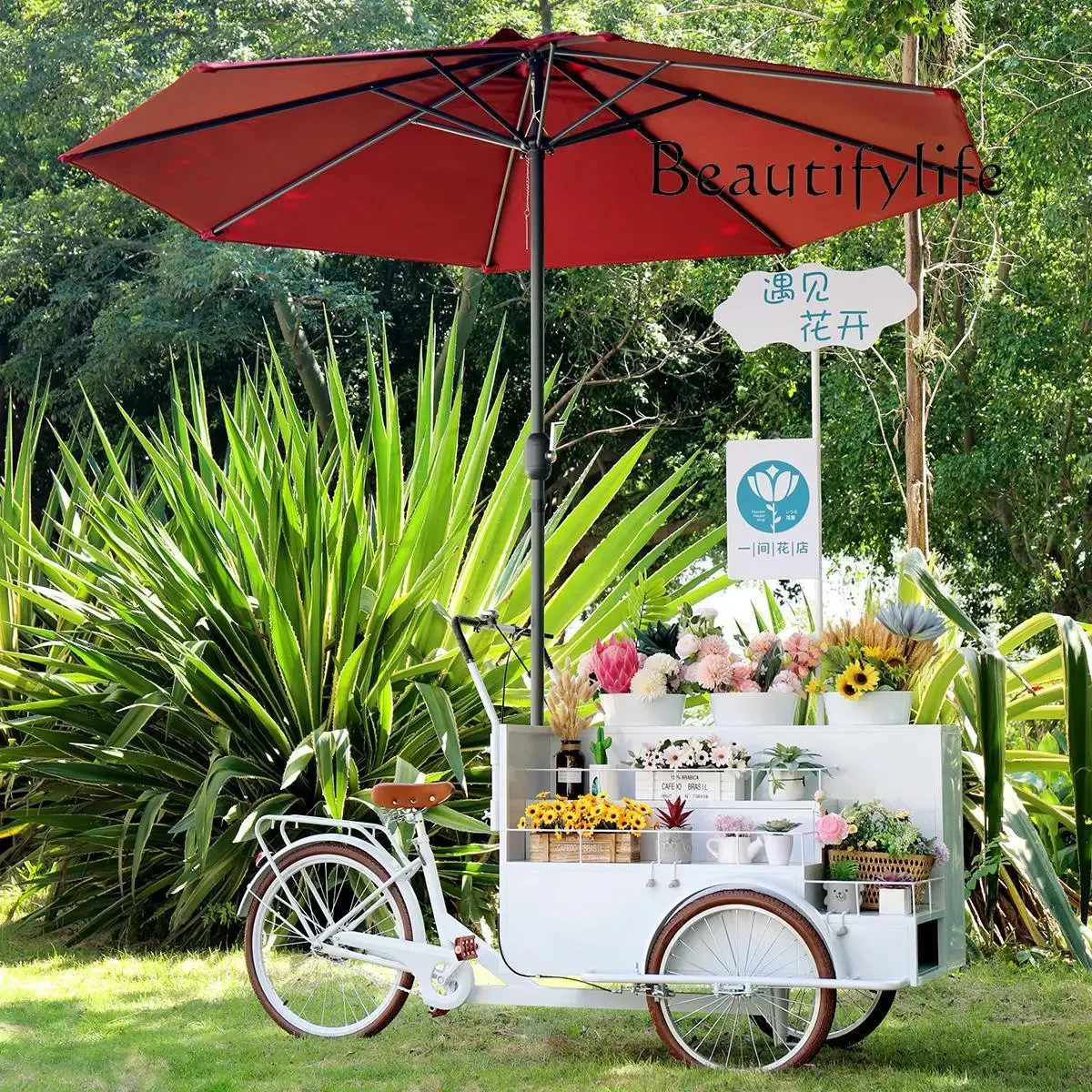 X Creative Mobile Stall Car Outdoor Wrought Iron Flower Car Scene Props Booth Large Promotional Display Car