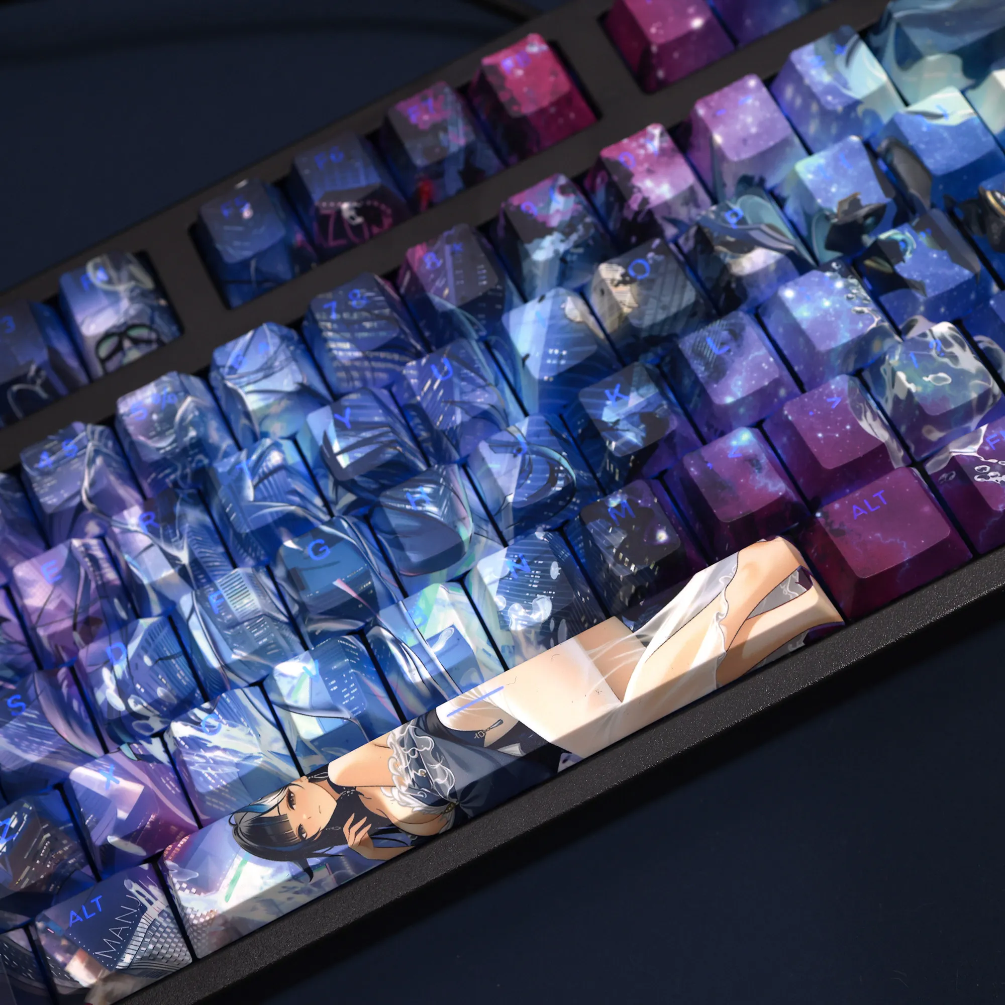 108 Keys/Set Unryuu Azur Lane Cute Sexy Girl PBT Keycaps Cherry Height for MX Switch Mechanical Keyboard Game Custom