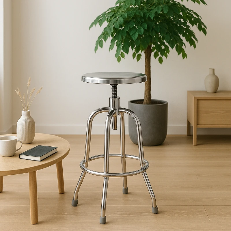 

Height Adjustable Stainless Steel Medical Stool Heavy Duty Thickened Seat with Back Support Easy Clean Chair for Lab Clinic