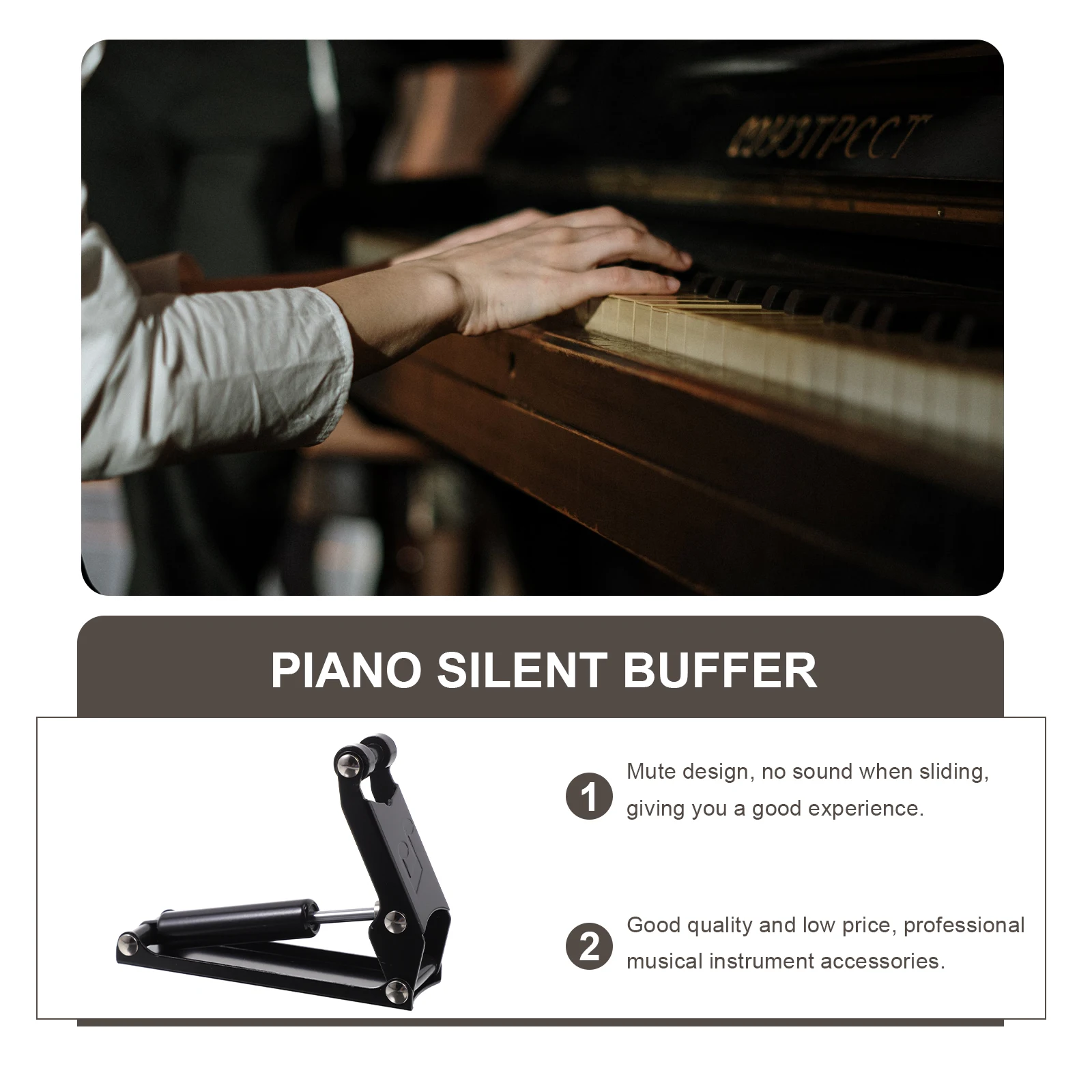 

2pcs Piano Cushion Buffer Silent Sliding Anti pressure Keyboard Instrument Safety Accessory Wear Resistant Scratch Proof