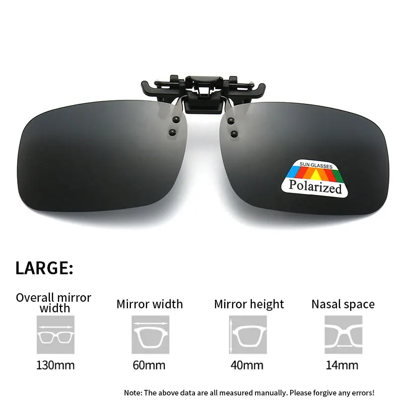Polarized Clip Sunglasses 2Pcs Set Myopia Glasses Clip Driver Fishing Night Vision Myopia Clipon Sun Shading Eyeglasses