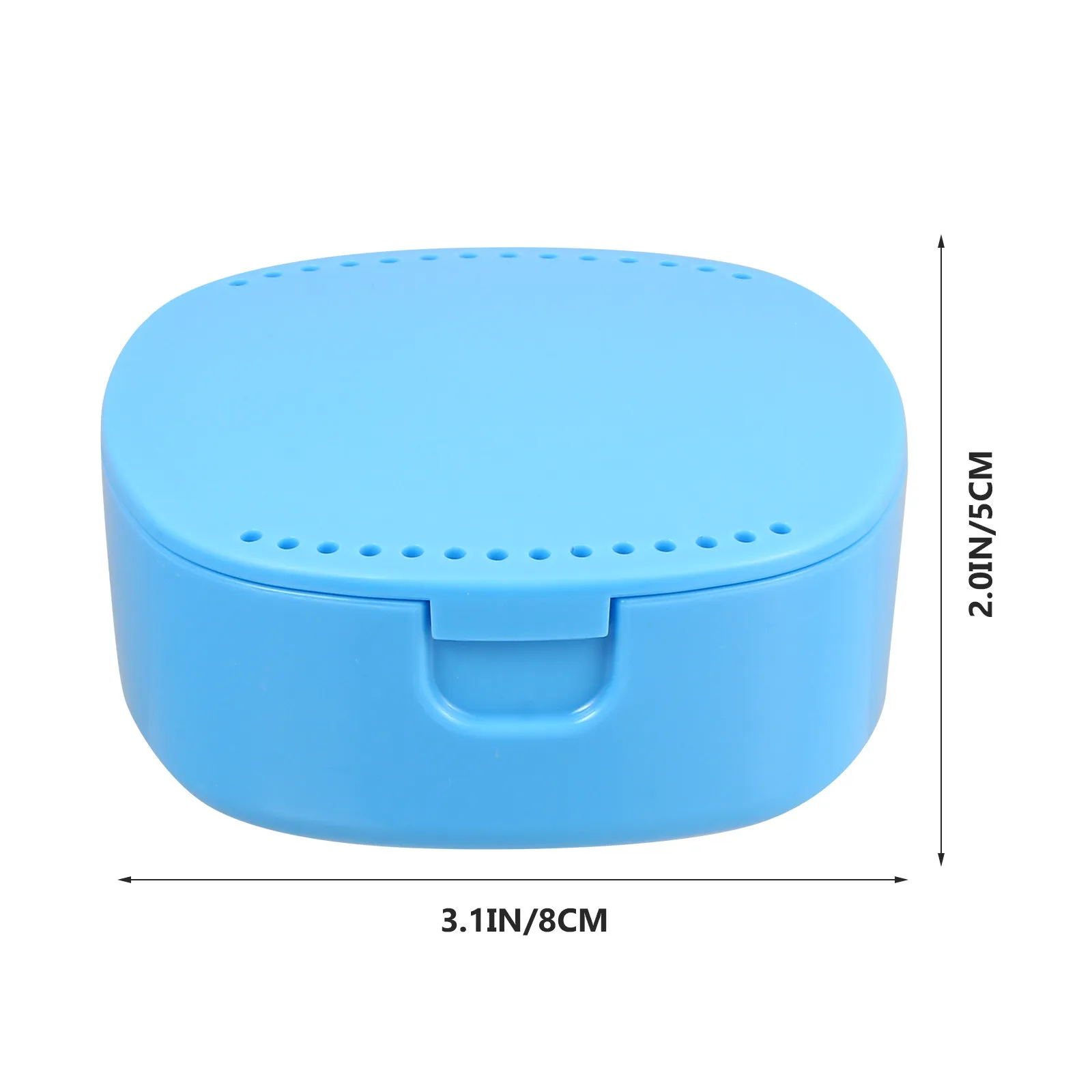Denture Storage Container with Built-in Mirror & Ventilation Holes for Dentures, Retainers, Mouth Guards