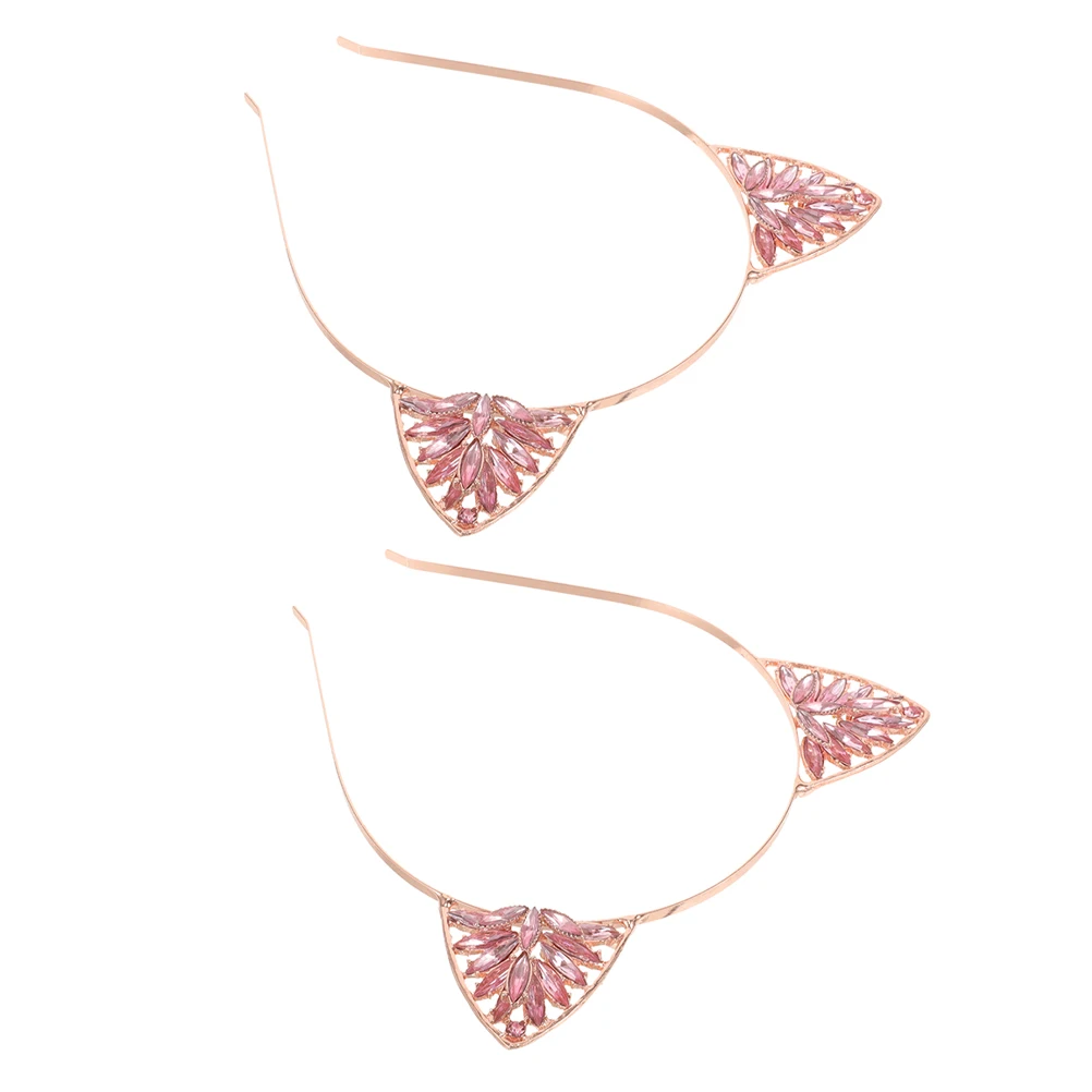 

2pcs Hair Hoop Headbands Cat Ear Hairband Gold Girls Ears Metal Festive Lightweight Comfortable Celebration Accessories