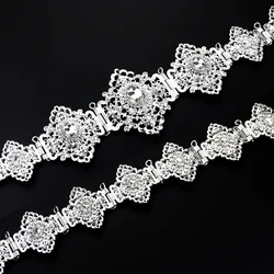Sunspicems Chic Silver Color MoroccanBelt For Women Algeria Morocco Bride Wedding Jewelry Caftan Belt Crystal Chain Adjustable