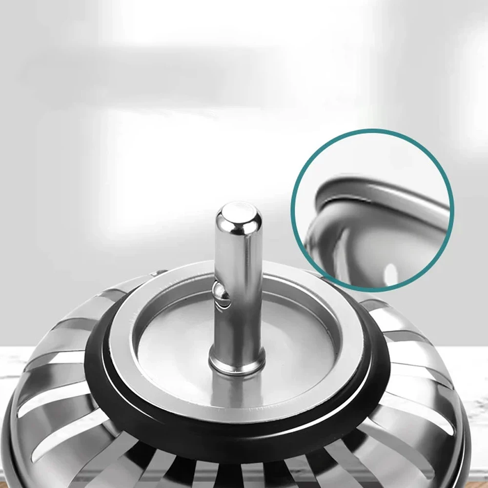 1PC Stainless Steel Sink Plug Cover for Kitchen Sink Strainer Filter Bathroom Sewer Drain Strainer Basin Sink Waste Filter Plug