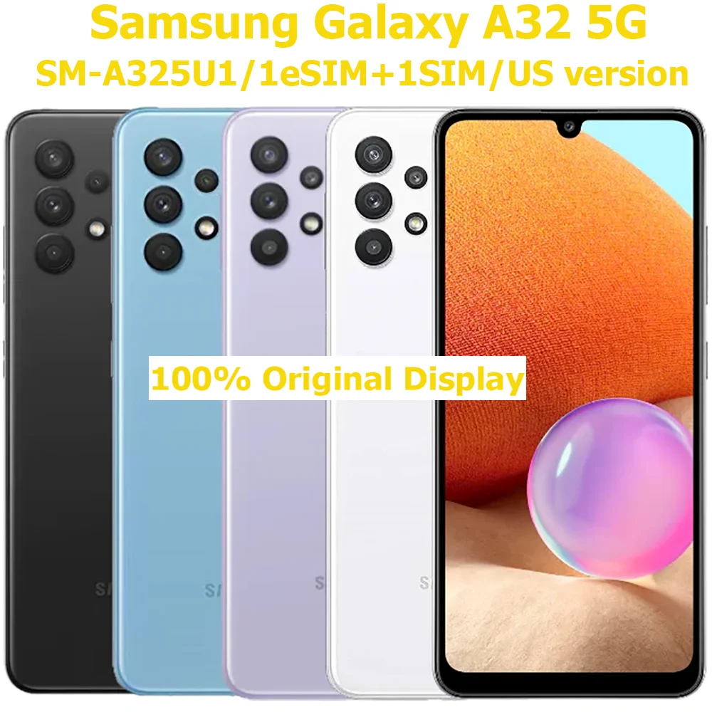 Samsung galaxy a32 5g telefone inteligente android 6.5 polegadas 5000mah quatro câmera 48mp edição dos eua desbloqueio original snapdragon oito núcleos