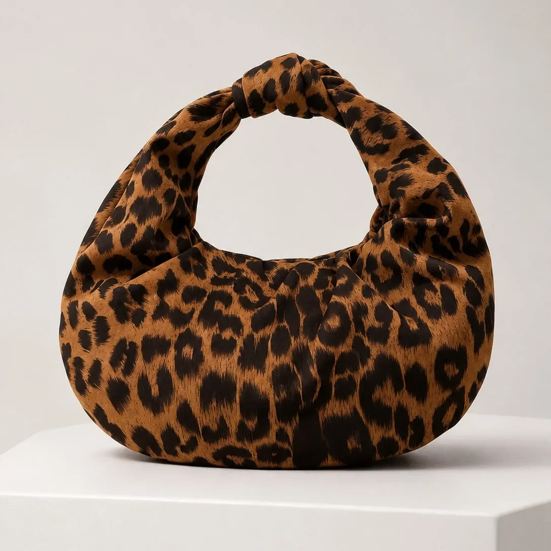 Leopard Print Tote Storage Bag Women 2026 Brown Large Capacity Shoulder Handbag PU Leather Casual Fashion Organizer Purse