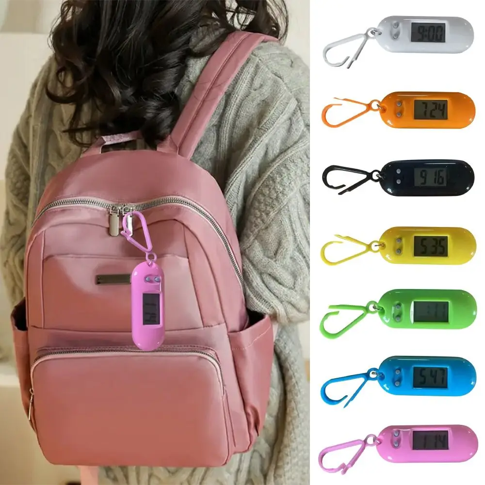 Digital Electronic Clock Mini Backpack Electronic Oval Watch Multifunctional Pocket Watch Work Study