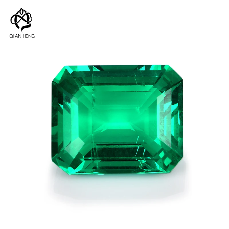 

Qian Heng Lab Grown Emerald Top Rectangle Shape Colombia Different Size Hydrothermal For DIY Jewelry Making Materials Selectable