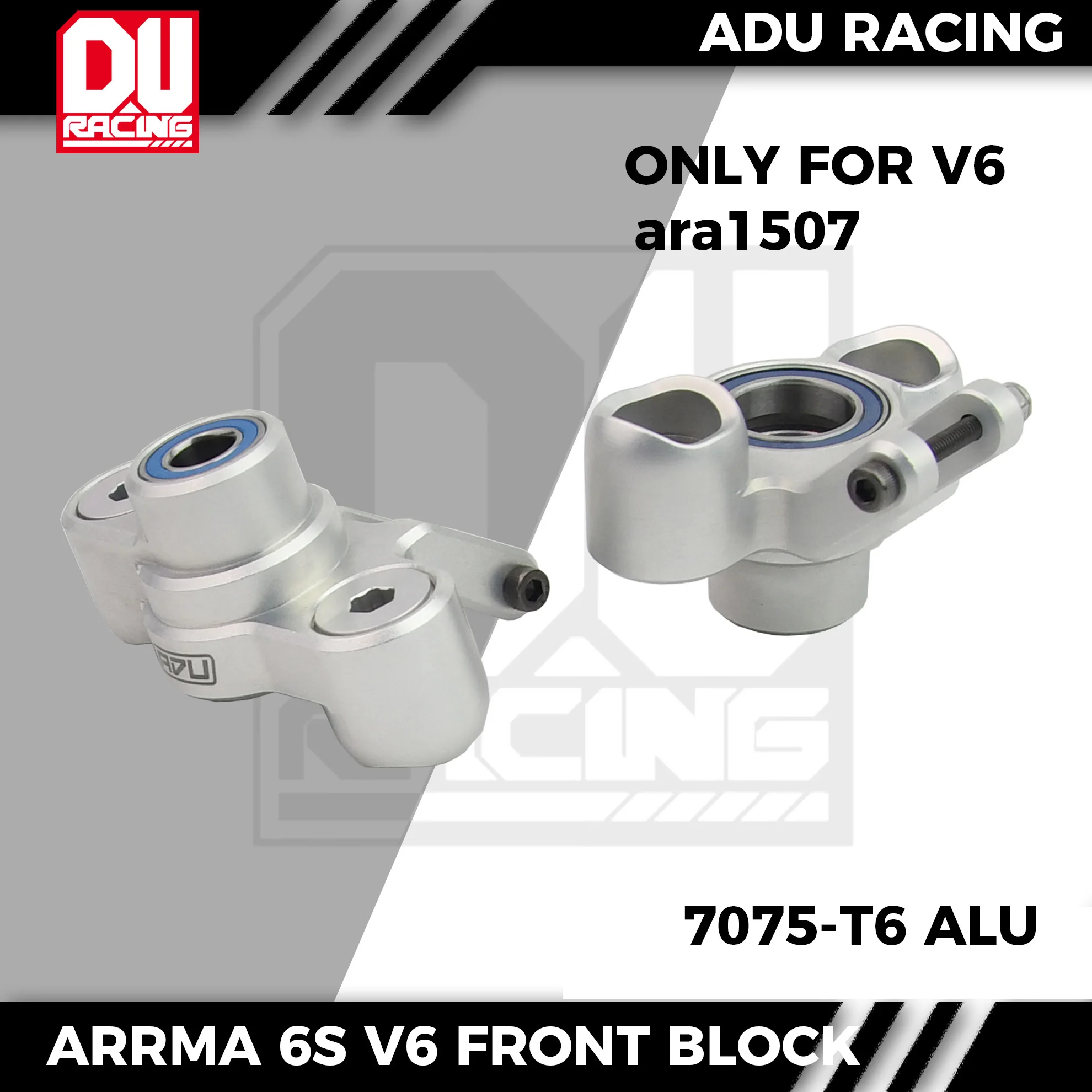 ADU Racing STEERING BLOCK FRONT CNC 7075 T6 ALUMINUM FOR ARRMA 6S V6 OUTCAST KRTON TALION