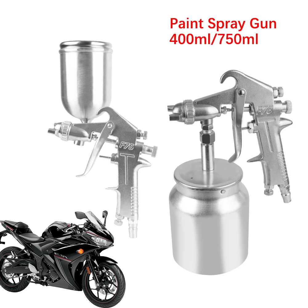 

400ml 750ml Spray Gun Gravity Pneumatic Sprayer 1.5mm Nozzle Aluminum Mug Motorcycle Care Polisher Boat Car Furniture Painting