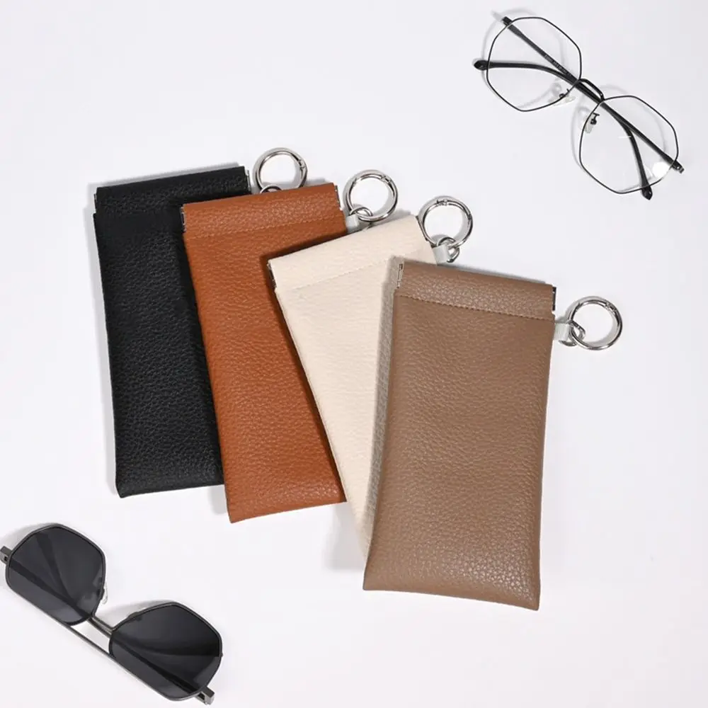 with Glasses Cloth Glasses Bag Soft PU Earphone Storage Sunglasses Case Protective Cover Waterproof Data Cable Storage Bag