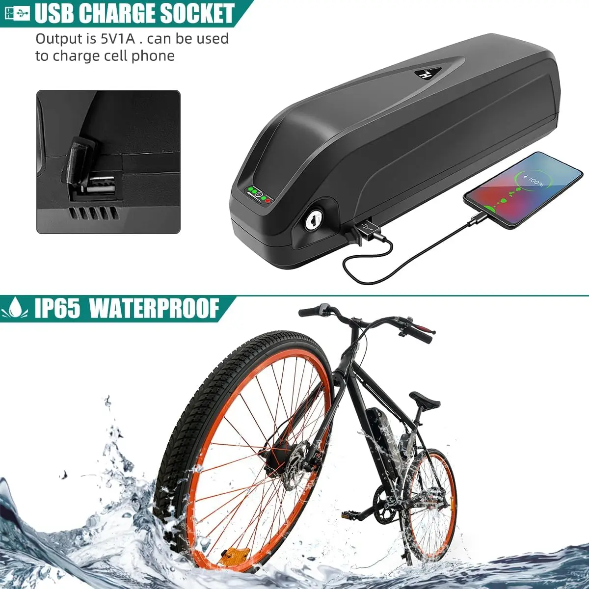 Batterie de vélo Hailong eBike 36V 24,5Ah avec 18650 pour moteur 1000W 750W 350W