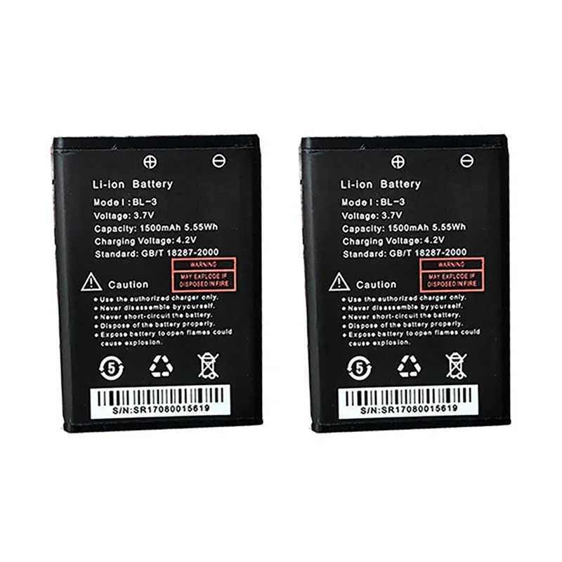 BAOFNEG UV-3R batteria 3.7V 1500mAh compatibile con Walkie Talkie BF-R5 BF-C50 BF-T6 Radio bidirezionale UV3R BL-3 batterie agli ioni di litio