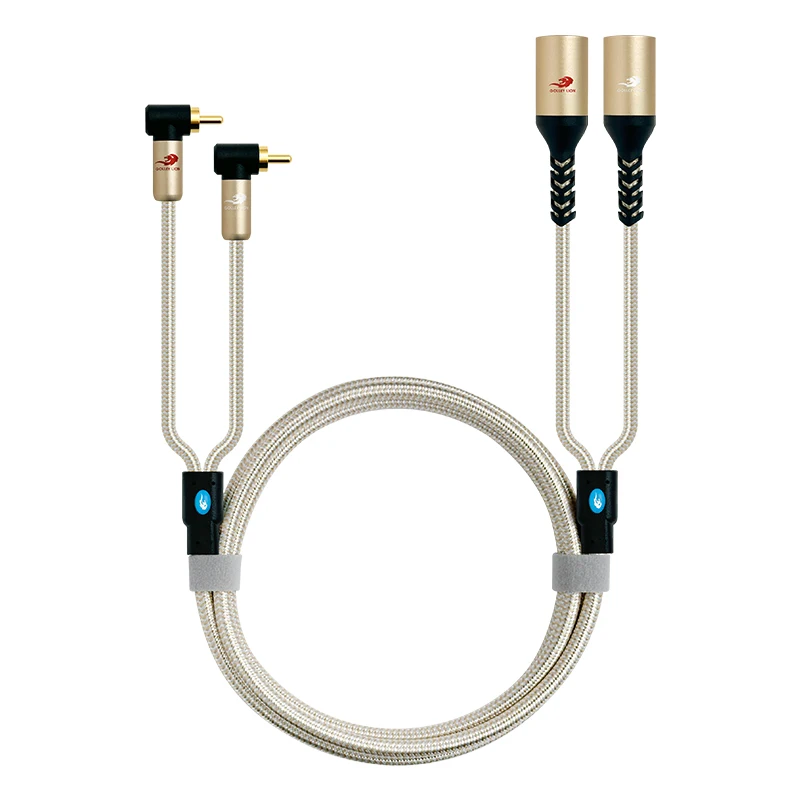 GOLLEY LION Upgrade Dual RCA to XLR Male Cable, 2 XLR to 2 RCA Phono Plug HiFi Stereo Audio Connection Microphone Cable Wire Cor