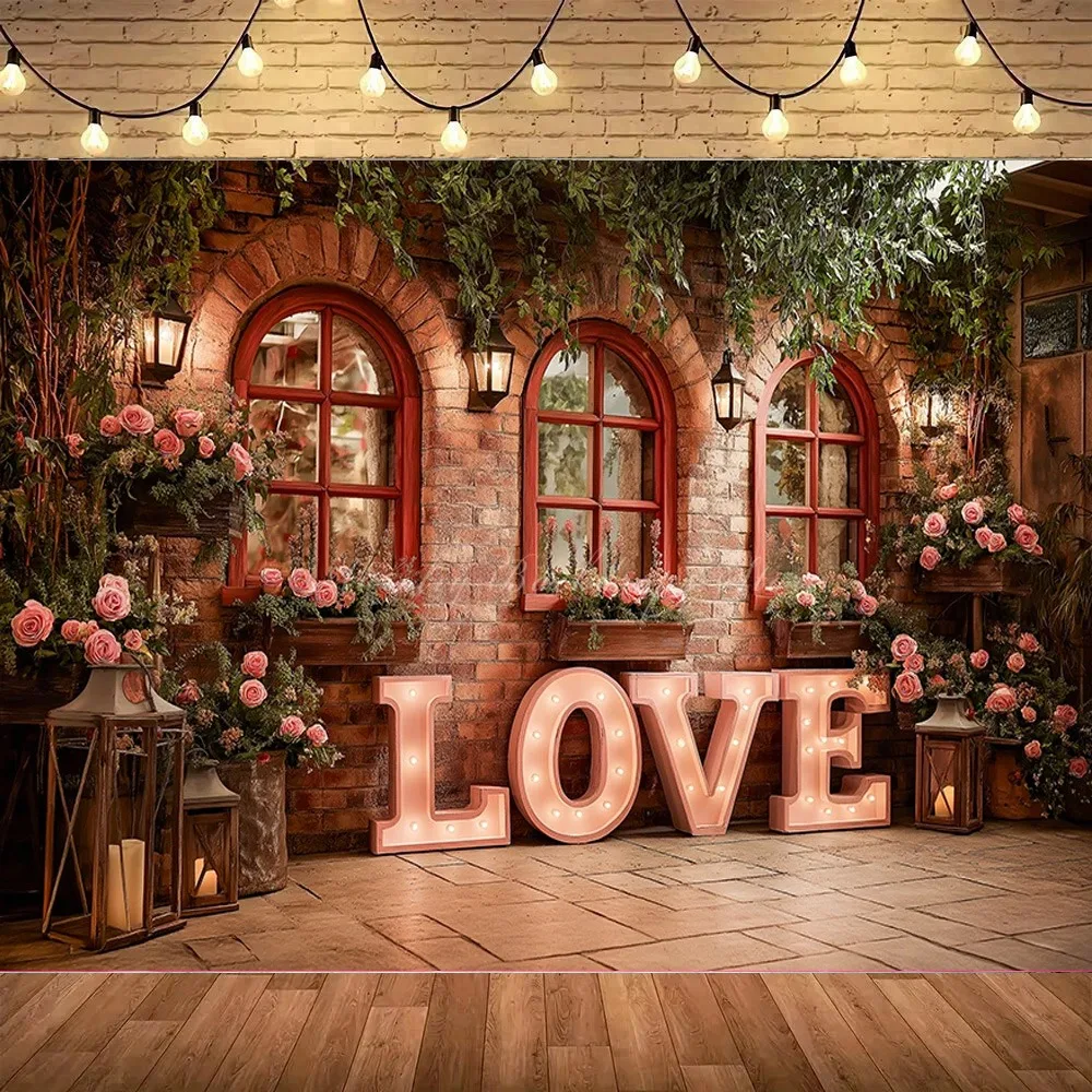 

Valentine's Day Love themed Party Decoration Banner Photography Background, Couple Date Decoration Photography Studio Background