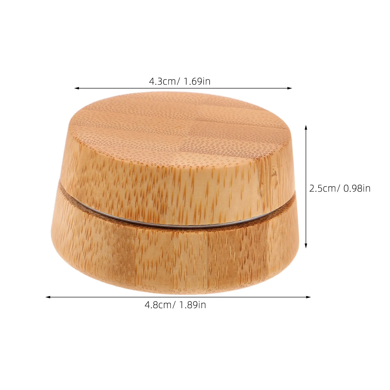 Round Bamboo Jars with Screw Lid Refillable Reusable Metal Core Aluminum Shell Compact Mini Travel Containers for Solid