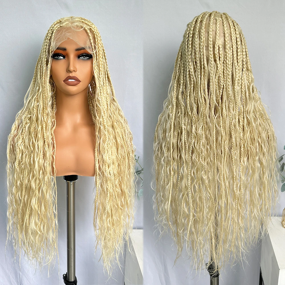 X-TRESS 613 Blonde Bohemian Box Braids Wigs with Baby Hair 32