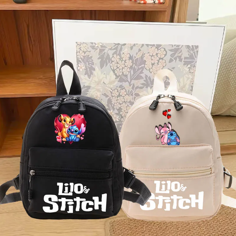 2024 Disney Lilo & Stitch Nette Nylon Frauen Rucksack für Mädchen Casual Damen Rucksack Mode Rucksack Kawaii Weibliche Rucksäcke