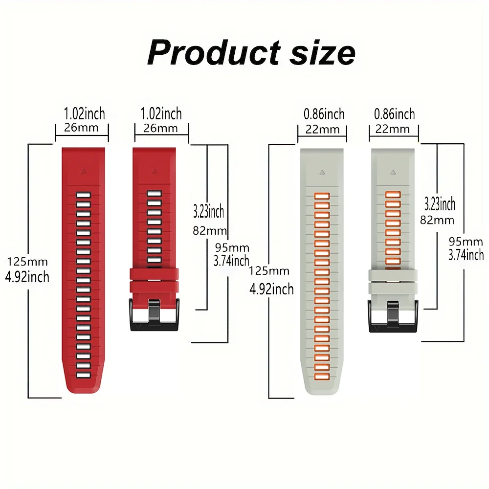 22mm 26mm Width Soft Silicone Watch Strap For Garmin Fenix 8 7 7X Pro 6 6X 5 5X Plus QuickFit Band For Epix Pro Gen 2 47mm 51mm image 2