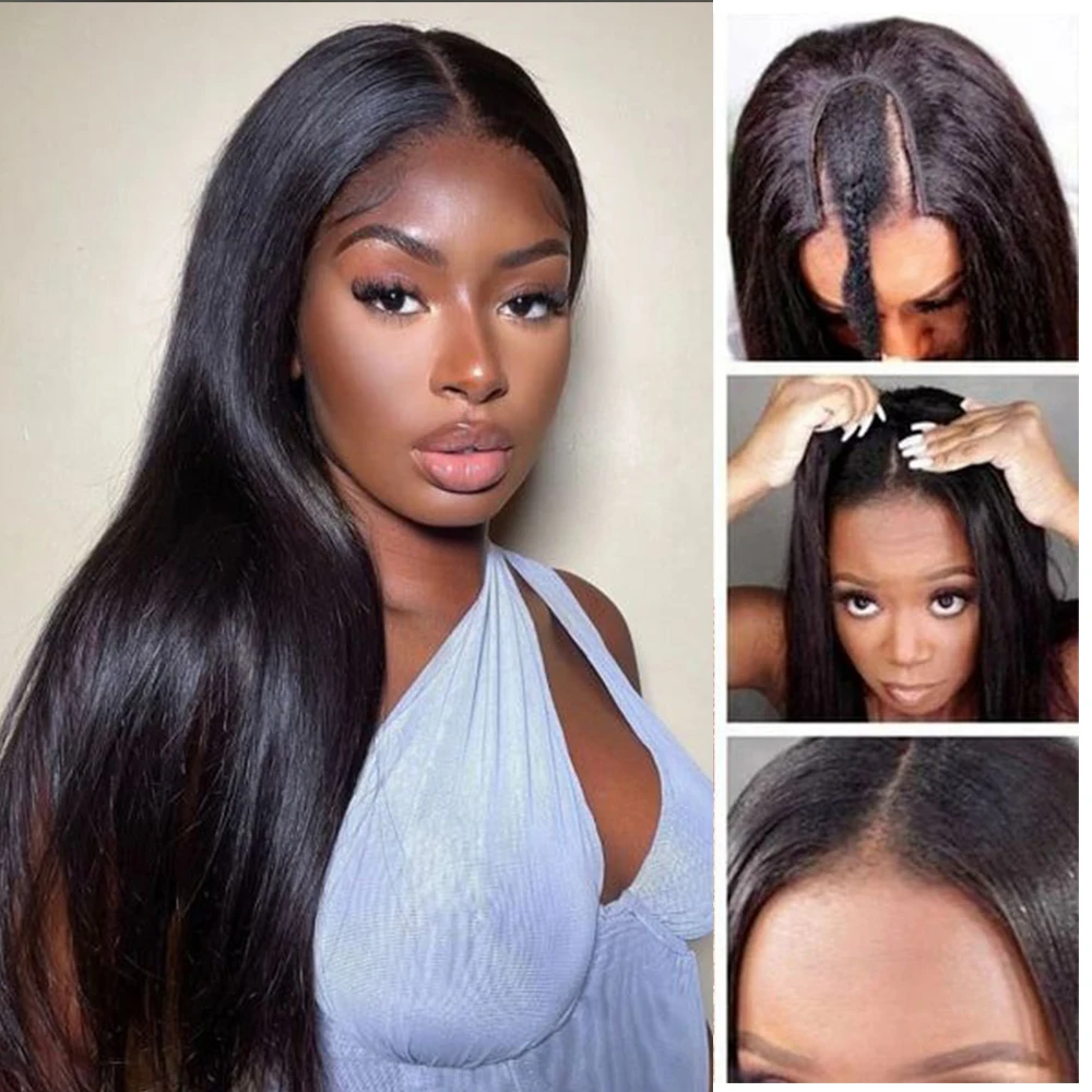 

Alibele Peruvian 10-30 Inch V Part Straight Wigs Human Hair Wigs 100% Human Hair Straight V U Natural Hair Wigs Virgin Hair Wigs