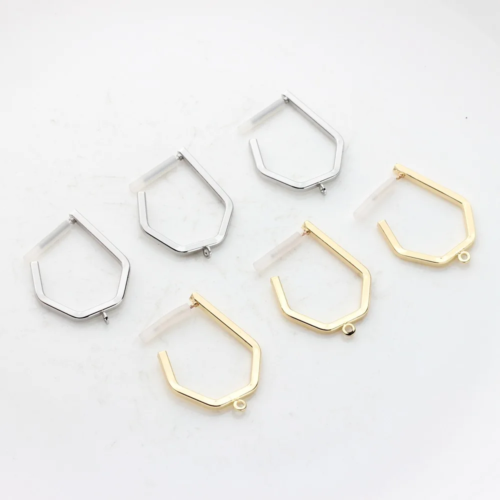 10 Stück 30x23mm DIY Spiegel Ohr stecker Steck verbinder Gold/Silber Farbe Ohrring Einstellungen für Schmuck herstellung Ergebnisse