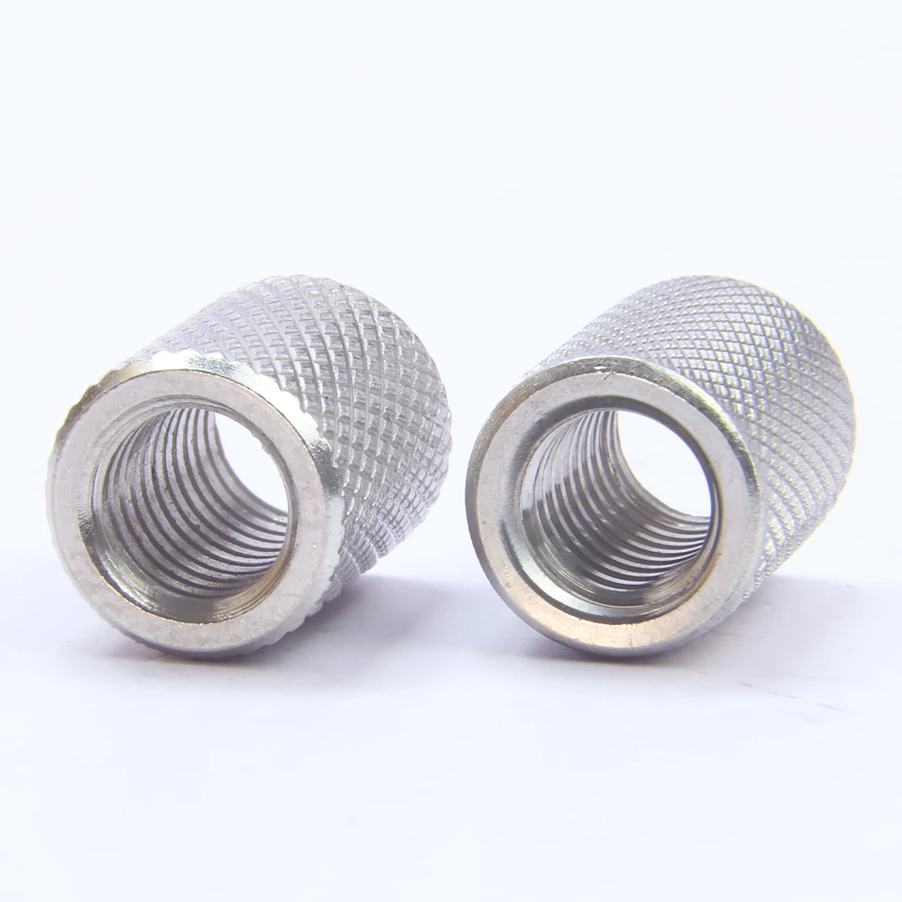 Knurled Round Coupling Nut 304 Stainless Steel M3 M4 M5 M6 M8 M10 M12 M14 M16 Extended Cylindrical Flat Head Knurled