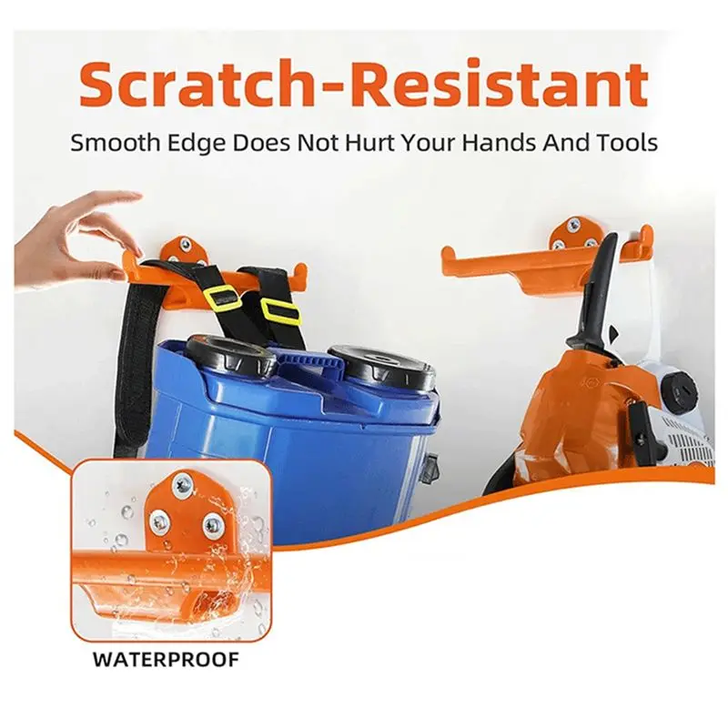 AEE2-Backpack Leaf Blower Hanger Backpack Sprayer Wall Mount Heary Duty Chainsaw Wall Mount Garage Organization Storage