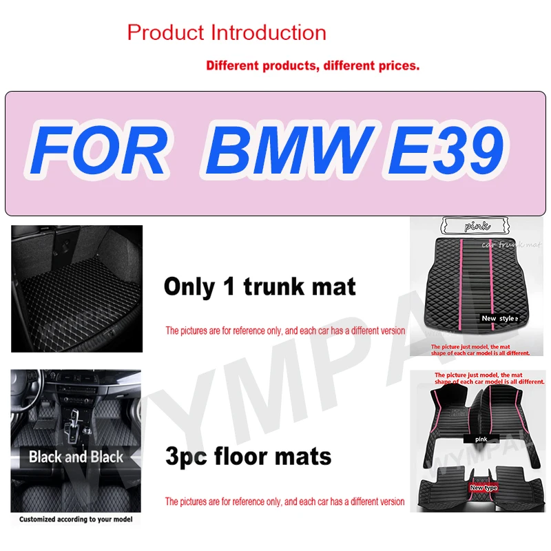 

LUXURY Custom Automotive Car Floor Mats For BMW E39 1996 1997 1998 1999 2000 2001 Auto Luxury Leather Men Women Car Mats