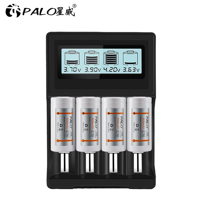 PALO 8-32Pcs CR123A 배터리 3.7V 800mAh 16340 16350 CR123 RCR123A RCR123 LED 손전등 용 리튬 이온 충전지