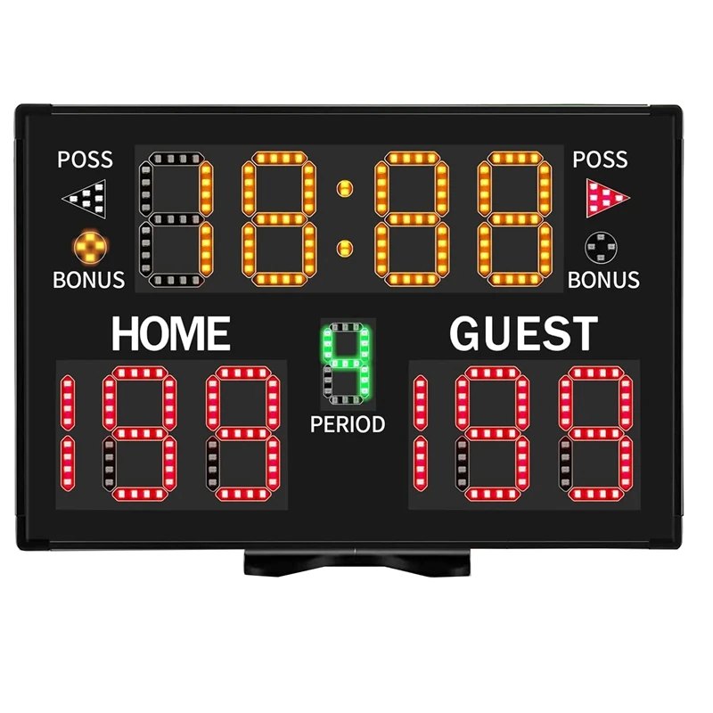 

Electronic Basketball Scoreboard, Portable Digital Scoreboard With Remote for Multisports Indoor Outdoor EU Plug