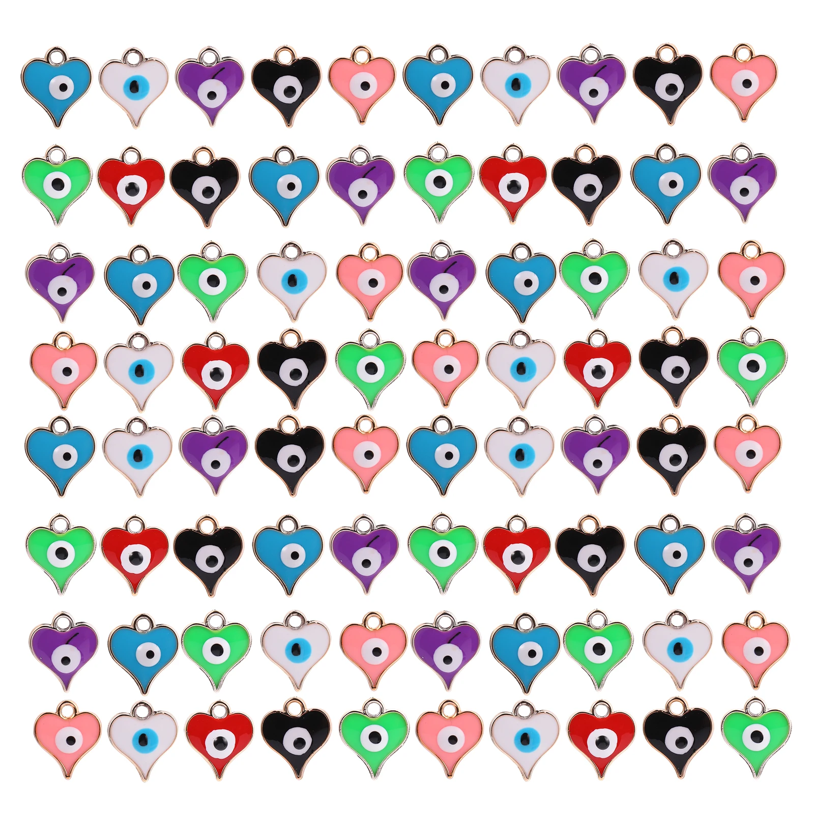 

100Pcs Heart Shaped Eyeballs Charms Resin Pendants for DIY Jewelry Making Supplies Realistic Eye Craft Accessories