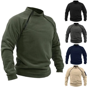 Atmungsaktive taktische Kapuze von männlichem hohem Kragen, Outdoor, monochromatisch, heiß, Herbst, Wintersport -Gymnastik -Tops 8 militärische Sueter -Verkauf von Herren - №2
