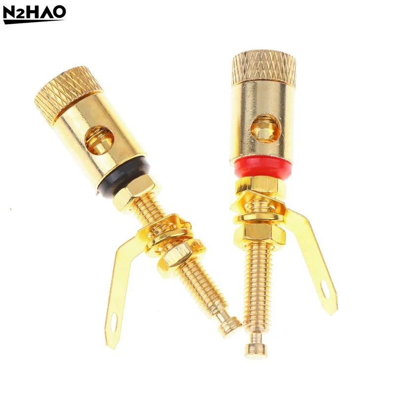 1Pc Gold Plated Amplifier Speaker DIY Lengthen Push-Type Terminal Binding Post Banana Plug Socket Connector For 4mm Banana Plugs