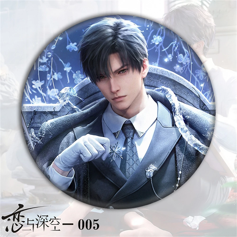 58mm anime amor e espaço profundo xavier zayne rafayel cosplay traje crachá pino spte flandres broche ﻿   Adereço Gilf