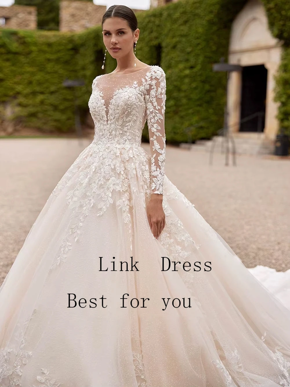 V Neck Wedding Dresses for Ladies Charming Soft Tulle Bridal Gowns Exquisite Full Sleeve Vestidos De Novia New 2026 Summer