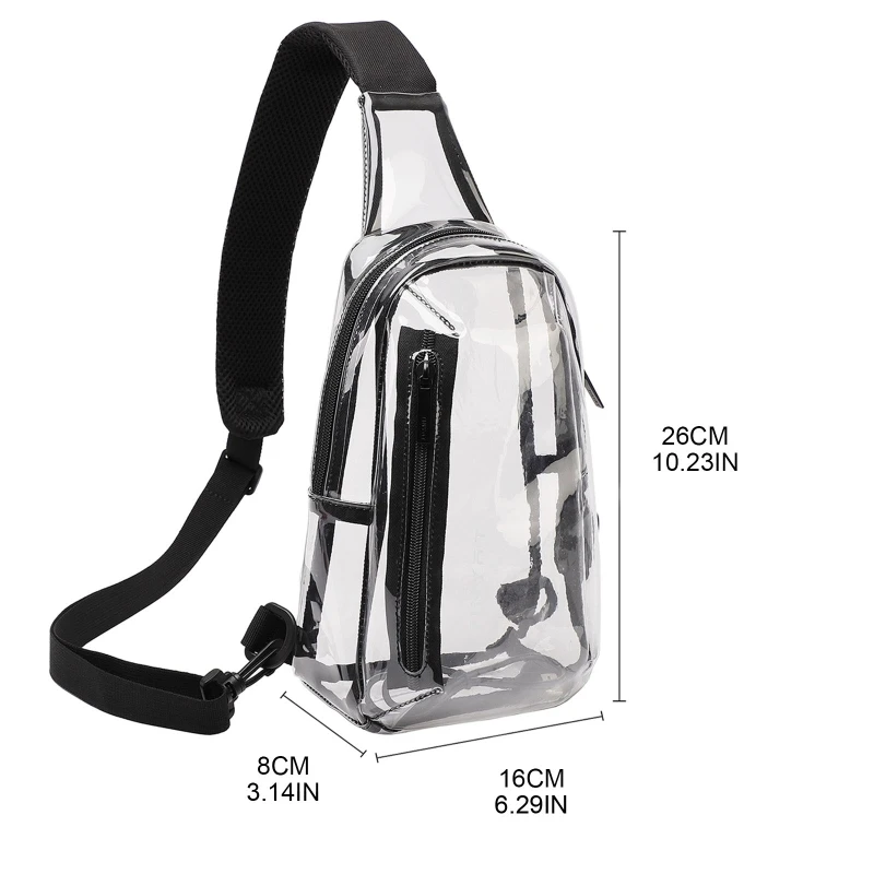 Clear Crossbody Man Chest Bag Brand Small Men Shoulder Bag Women Waterproof Chest Bag USB Charging Fashion Bags