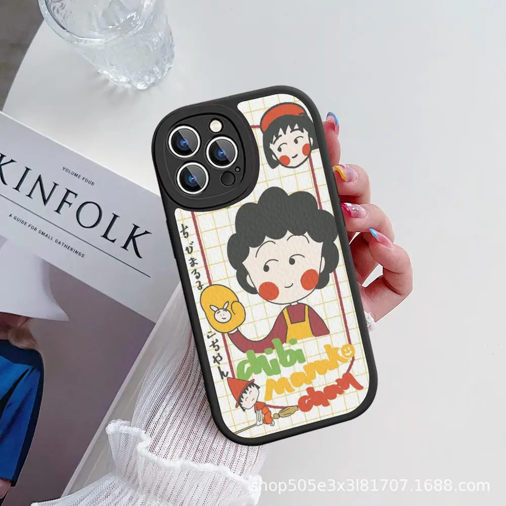 Catoon Chibi Maruko Chan Phone Case Hard Leather For iPhone 15 14 13 12 Mini 11 14 Pro Max Xs X Xr 7 8 Plus Fundas