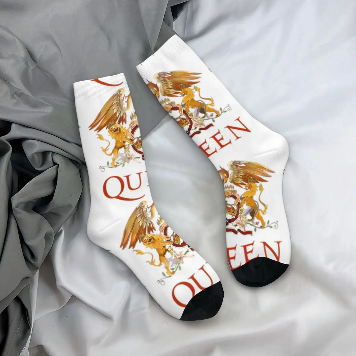 Queen-Band Logo Socks Workout Durable Mid Stockings Large Chemical Fiber Retro Teen Socks