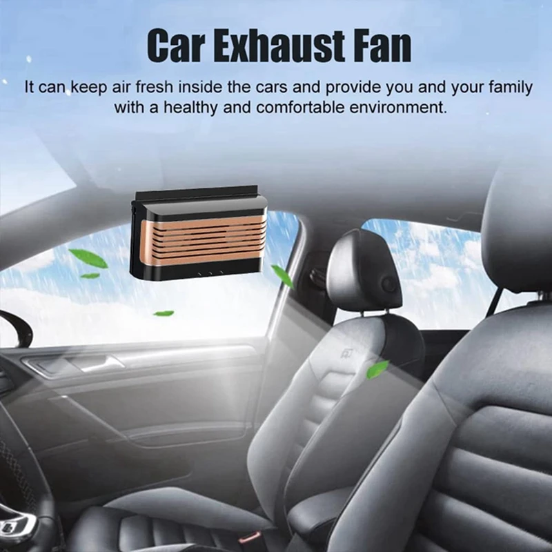 Car Solar Powered Window Exhaust Fan Car Air Purifier Car Solar Power Air Vent Radiator Fans Vehicle Ventilation Fan