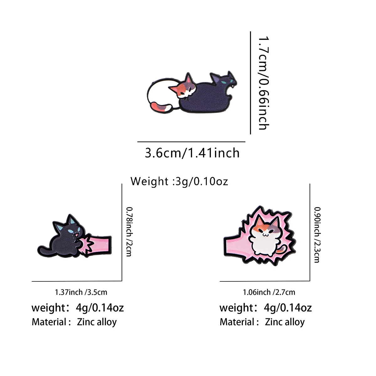 재미있는 고양이 에나멜 핀 만화 동물 브로치 핀 배지 백팩 의류 액세서리 패션 쥬얼리 친구 선물