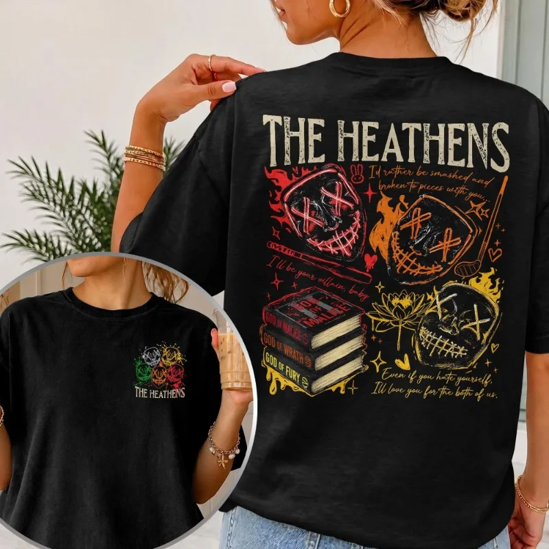 Legacy of Gods The Heathens Book T Shirt Unisex Vintage Tee Casual Short Sleeve Tops Men Women Dark Romance Book Fan Clothing