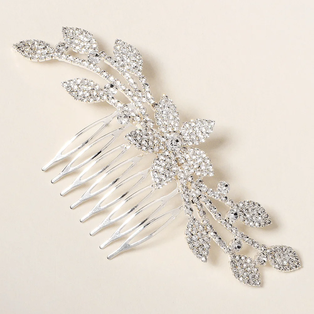 Braut-Haarschmuck Kristall Gold Silber Farbige Haarkämme für Frauen Braut-Kopfschmuck Party-Schmuck Brautjungfern-Geschenk – Detail 19