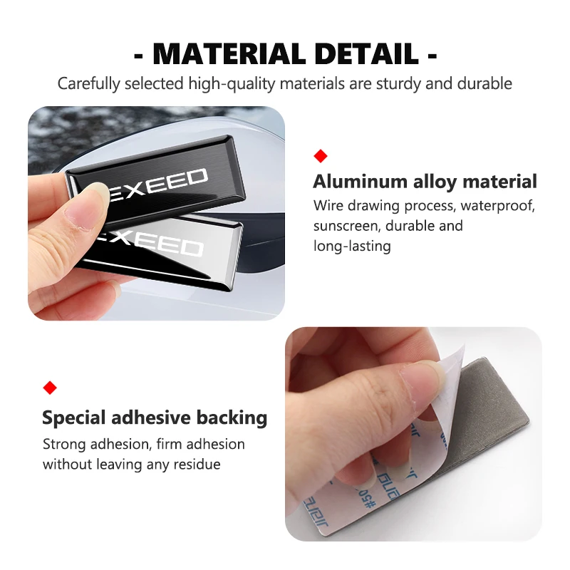 Car Body Sticker Aluminum Alloy Emblem Decoration Auto Stickers For Chery Exeed EX LX VX TXL RX 2021 2025 Sterra ET PHEV‌ ET-I‌