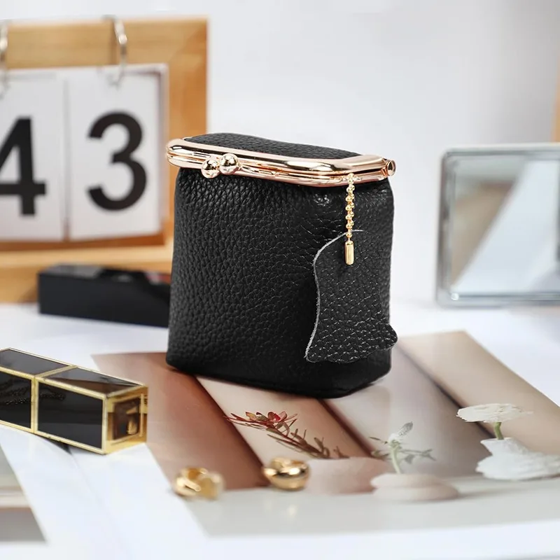 

Women Wallets Genuine Leather Purses Mini Hasp Wallet Soft Small Cowhide Money Bag Cute Makeup Pouch Lipstick Organizer Case
