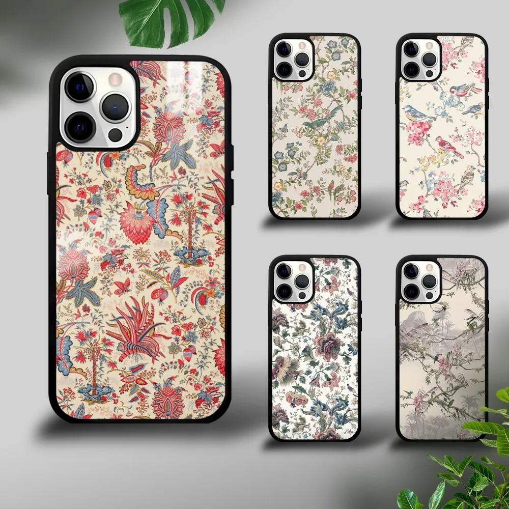 Fashion Wildflower Bow Girls Phone Case For IPhone 16 15 14 13 12 11 Pro Xs Max Mini Plus Celulares Hard Funda